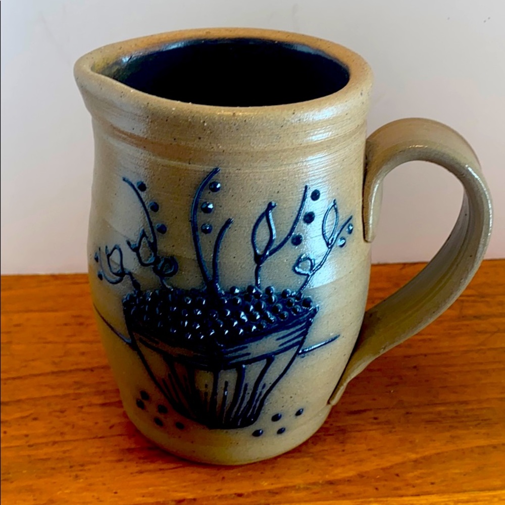 1990 Maple City Pottery salt glazed cream pitcher